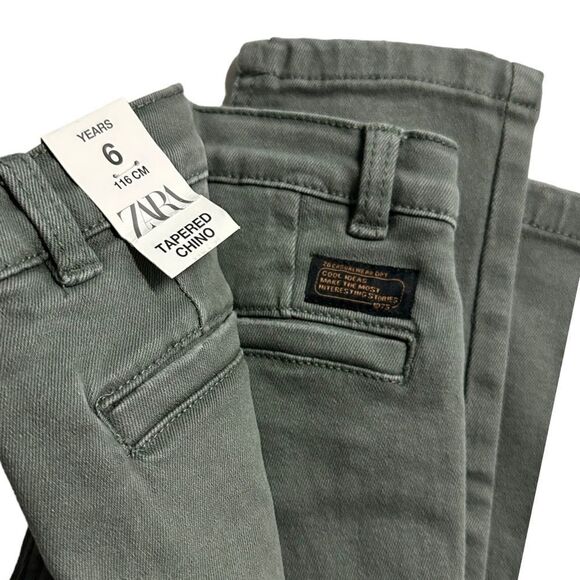 ZARA Kids | Khaki | TAPERED CHINO JEANS - Picture 6 of 6